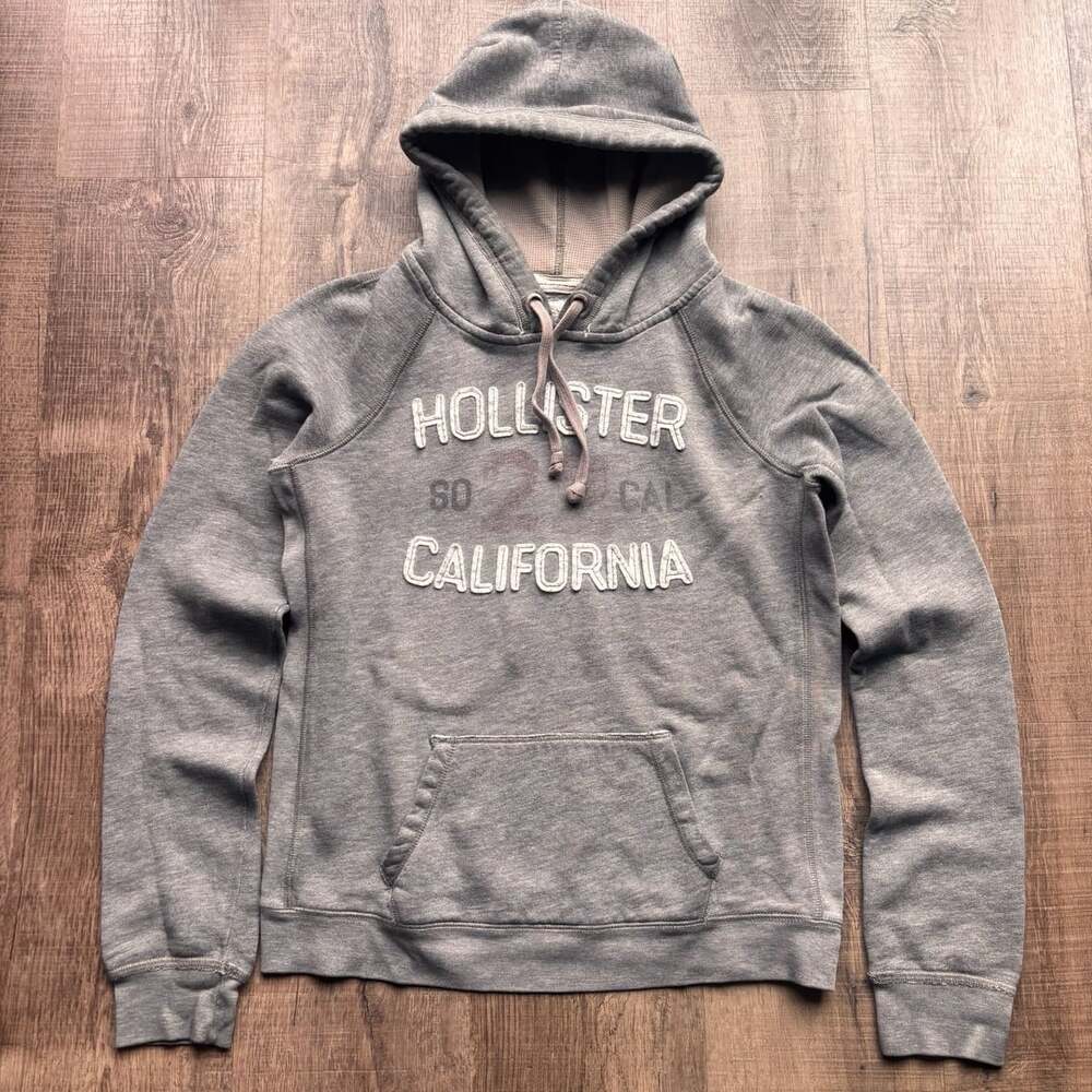 Hollister Vintage SO CAL California Gray Pullover Hoodie Sweatshirt womens XL